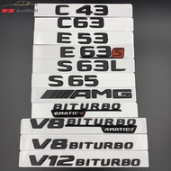 Black Mercedes-BENZ BENZ Wordmark Tail Label Sticker C43 C63 E43 GLC E63S C-Class E-Class S-Class Mo