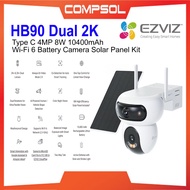 Ezviz HB90 Dual 2K Type C 4MP 8W 10400mAh Wi-Fi 6 Battery Camera Solar Panel Kit