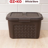 AZKO Tontarelli 27.6X21.8X17.2 cm Basket With Lid - Dark Brown Non