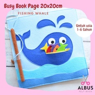 Busy Book Page 20x20cm Fishing Whale Custom Busy Book Quiet Book Page/ Flannel Busy Book