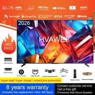 8 Years Warranty HVAWEI Frameless 4K Android TV 32-75 Inch  WiFi YouTube Netflix Malaysia Stok Lokal
