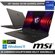 MSI Vector 16 HX A14VFG-250TW 16吋電競筆電(i9-14900HX/32G/RTX4060/1TB SSD/W11)