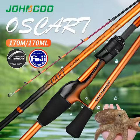 Johncoo Fishing Rod for Casting Jigging Rod 1.7m M ML Jigging Rod Powerful Titanium Tip Rubber Tail 