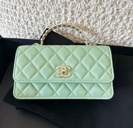 👫正品100% Chanel bag 香奈兒24s珍珠手柄風琴包，全❤️現貨一隻，支持任何鑑定