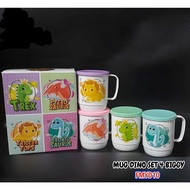 DINO MUG GLASS Children's Glass Set DINO Mug 4 Pcs Wholesale DINO Mug Set Biggy Glass Set Couple Cup