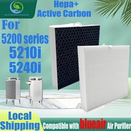 Replacement Compatible with Blueair DustMagnet Combo 5200、5210i、5240i air purifier Filter HEPA&amp;Active Carbon Nano Protect filter Air Purifier Accessories