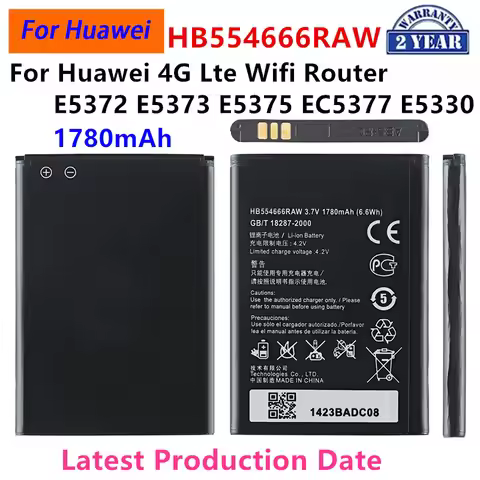 100% Orginal HB554666RAW 1780mAh Battery For HUAWEI 4G Lte WIFI Router E5372 E5373 E5375 EC5377 E533