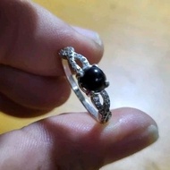 CINCIN PERAK 925 GELIGA LIPAN HITAM AAA ASLI PERMATA BATU STONE FOR RING CINCIN HIGH QUALITY GERM ST