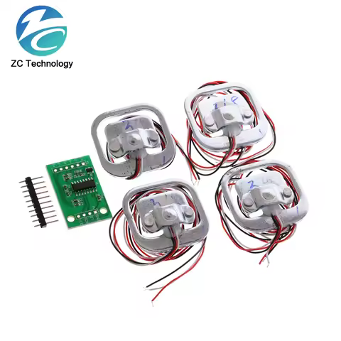 HX711 AD Module Body Load Cell Weighing Sensor Pressure Sensor+4Pcs 50kg Human Scale Load Cell Weigh
