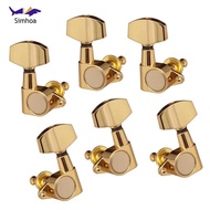 Simhoa Sealed 3R3L Tuning Pegs Machine Heads Tuner for Folk Guitar Replacement handle 3R3L