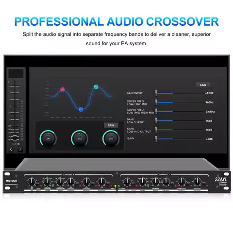 FULUODE CR-234XL Professional 2/3-Channel Stereo/4-Channel Mono Crossover Stereo Audio Processing