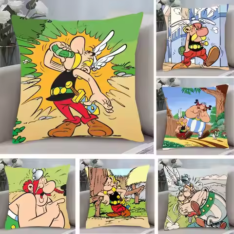 Asterix And O-Obelix Carton Pillow Case Anti-dustmite Pillowcase Invisible Zipper Silky Short Plush 