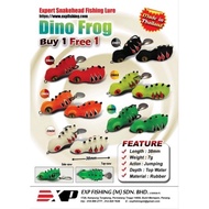 [BUY 1 FREE 1 ] EXP Dino Soft Rubber For Snakehead Fishing | Lure Umpan Casting Haruan Toman Katak |