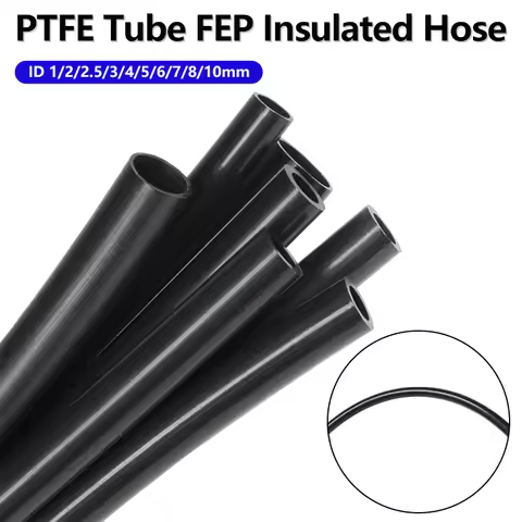 3/5m Black PTFE Tube ID 1 2 2.5 3 4 5 6 7 8 10mm PTFE/FEP Insulated Hose Extruder J-head Rigid Pipe 