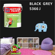 BLACK GREY 5366 J ( 1L ) Nippon Paint Interior Vinilex Easywash Lustrous / EASY WASH / EASY CLEAN