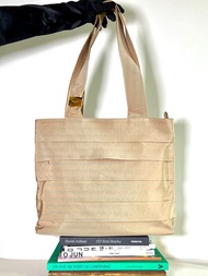 Ferragamo杏色芭蕾舞風側肩孭包大手提袋托特古董包 日出中古二手