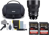 Sigma 85mm f/1.4 DG DN Art Lens for Sony E Bundle with 64GB Extreme PRO SD Card and Koah Messenger Camera Bag Advanced Travel Kit (4 Items)