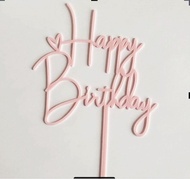 (พร้อมส่ง) C005  ป้ายปักเค้ก ป้ายปักเค้กอะคริลิคHBD  ป้ายปักคัพเค้ก  ป้ายตกแต่งเค้ก ป้ายปักเค้กbirth