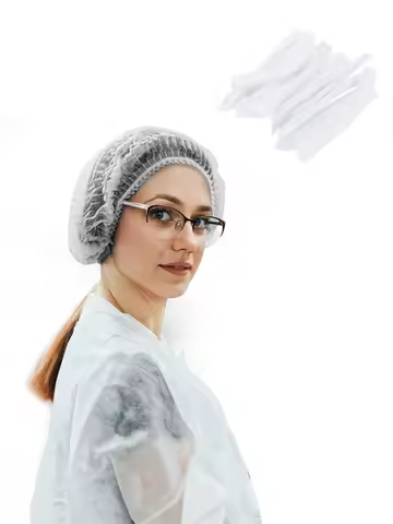 100 PCS Hair Caps 21 inch Disposable Non-woven Bouffant Hair Net Caps Elastic Head Cover Cap for Bea