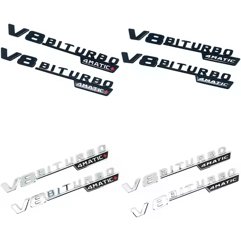 Car Fender Side Emblem V8 Biturbo 4matic Logo For Mercedes C63S W205 E63S W213 S63 W222 GLC63S X253 