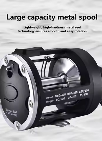 Visual Anchor Fishing All-metal Head Fishing Reel Sea Fishing Reel Boat Fishing Reel Drum Reel With 