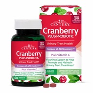 21st Century Cranberry Plus Probiotic 60 tablets Plus Vitamin C AZO Cranberry Supplement Cranrich Ur