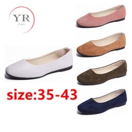 Plus Size 35-43 Women Suede Slip On Lofers Shoes Office Casual Rounded Toe Flats Shoes