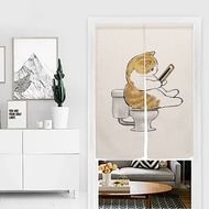 Fun Cute Cat Curtain Nolan Room Decoration Partition Curtain Kitchen Entrance Semi-Hanging Style-80x