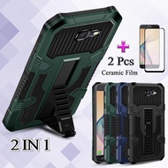2 IN 1 For Samsung Galaxy J7 Prime J7 Prime 2 Phone Case foldable Hard Case Protection Camera With Ceramic Protector Screen