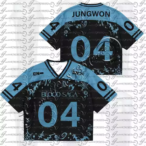 ENHYPEN "BLOOD SAGA" Baseball Jersey, Unisex Oversized Kpop Streetwear Fans Casual Mesh Top
