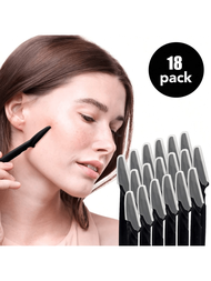 Set de 18 piezas de navaja de cejas negra, cuchilla de afeitar anti rayaduras para cejas, herramienta de cuidado personal para accesorios de belleza.