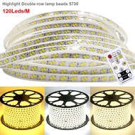 ✅รับประกัน 2 ปี ✅3in1ไฟเส้นled 220v ไฟเส้นกลางแจ้งกันน้ำ SMD 5730 144LEDs/M LED Strip Light ไฟเส้น l