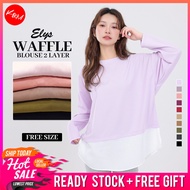 KM Women Elys Layer Waffle Blouse [B6077]