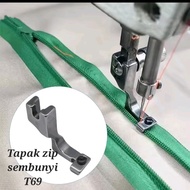 T69 TAPAK ZIP SEMBUNYI/ZIP SOROK/WIDTH ADJUSTABLE INVISIBLE ZIPPER PRESSURE FOOT