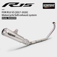 For MT15 R15 V3 V4 V4 Motorcycle Exhaust System Stainless Steel Pipe Head Pipe 2017-2025