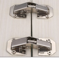 [HOT XKCHKSGLKJLWHG 546] 2pc Heavy Duty Cabinet Door Hinge 90 Degree Hydraulic Hinge No-Drilling Hole Cupboard thicken frog Soft Close Furniture Hardware