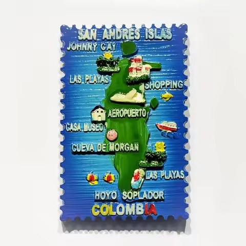 Colombia Fridge Stickers Caribbean Sea Travel Souvenirs San Andres Islas Fridge Magnets Birthday Gif