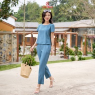 Đồ bộ Nữ CARDINA chất liệu đũi bamboo thiết kế tinh tế đơn giản chú trọng sự thoải mái tiện lợi thời