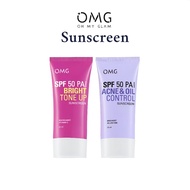 OMG Oh My Glow Bright Tone Up UV Barrier Sunscreen SPF 50 PA++++ 25 ml - OMG Acne Oil Control Sunscr