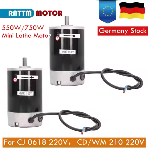 【EU Stock】High Torque 550W 750W Brushed DC Motor 220V For CJ 0618 / CD210 / WM210 Mini Lathe Part Ac