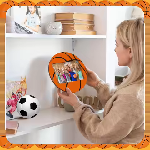 1/2/3/4 Pcs Wooden Picture Frame Basketball Theme Sport Photo Display Tabletop Gifts for Team Party 
