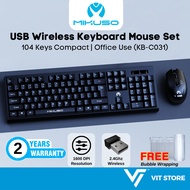 Mikuso Keyboard Combo Wireless Keyboard 104 Key & Mouse Set KB-C031 2.4GHz USB PC Laptop 2Y Black