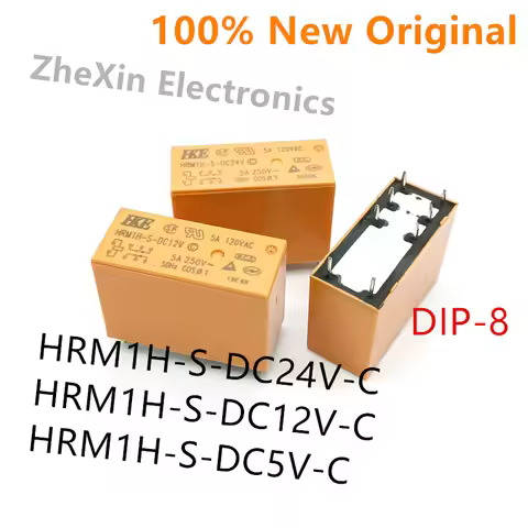 5-10PCS/Lot HRM1H-S-DC24V 、HRM1H-S-DC12V 、HRM1H-S-DC5V DIP-8 New Relay HRM1H-S-DC12V-C 、HRM1H-S-DC24
