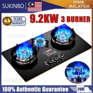 SUKINBO 3 Burner Timer Gas Stove Built-in/Tabletop Gas Kitchen Hob Gas Cooker Dapur Gas Stove Memasa