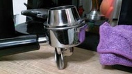 義式咖啡機火山型 咖啡粉漏斗 58mm粉杯濾杯不鏽鋼集粉器、接粉器、接粉環，單個420元，定量磨豆機參考