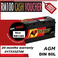BANNER AGM DIN80, DIN100  START STOP CAR BATTERY OEM FOR MERZ & BMW FREE DELIVERY WHOLE PENINISULAR