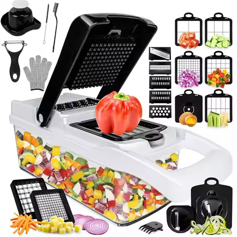 25in1 Multifunction Vegetable Chopper Fruit Slicer Onion Dicer Potato Grater Garlic Press Vegetable 