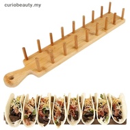 【CBMY 】 Bamboo Taco Holders Holds 8 Tacos Each Taco Tray Multi-Use Food Stands Hard Tacos Rack For K