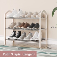 LG Rak Sepatu Sendal Mini Stainless 4 Susun | Tempat Sepatu Sandal Portable | Rak Sendal Serbaguna