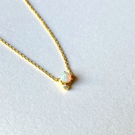 蛋白石項鍊 天然石Opal 18K金925純銀